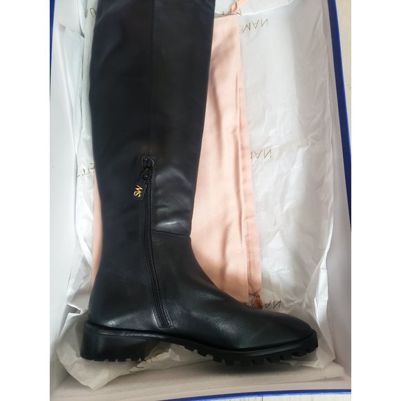NIB STUART WEITZMAN Amber Over The Knee Nappa Leather Boots Black Sz 8 - Picture 13 of 16